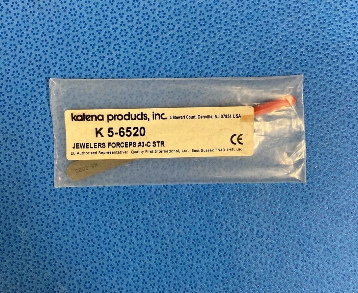 KATENA K5-6520 Jewelers Forcep #3-C Straight Delicate