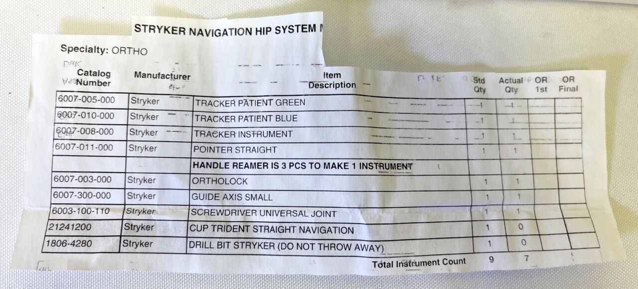 STRYKER Various 7 Piece Navigation System Smart Hip Instrument Set No Lid — photo 2
