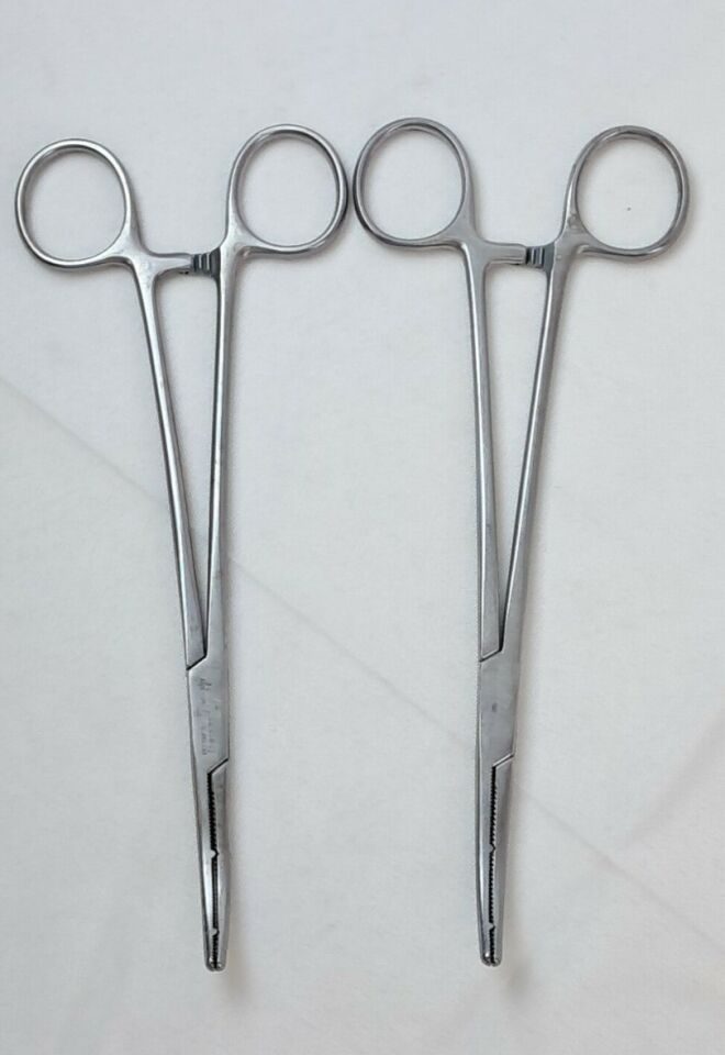 KLS MARTIN 1361521 Lot of 2 Heaney Hysterectomy Forceps / Clamp 8-1/2in.