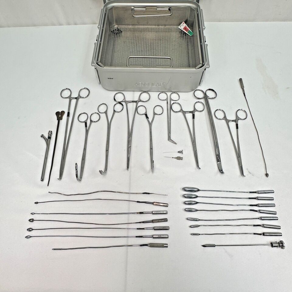 VARIOUS  29 Piece Sklar Weck W. Lorenz Gallbladder Instrument Tray With Sterilizatio Case — photo 2