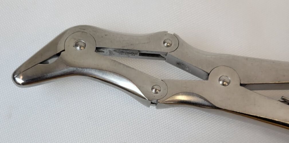 JARIT 23246 Angular Duckbill Rongeur, 9" 3mm Bite Jaws Double Action Curved Echlin Duckbill Rongeur — photo 3