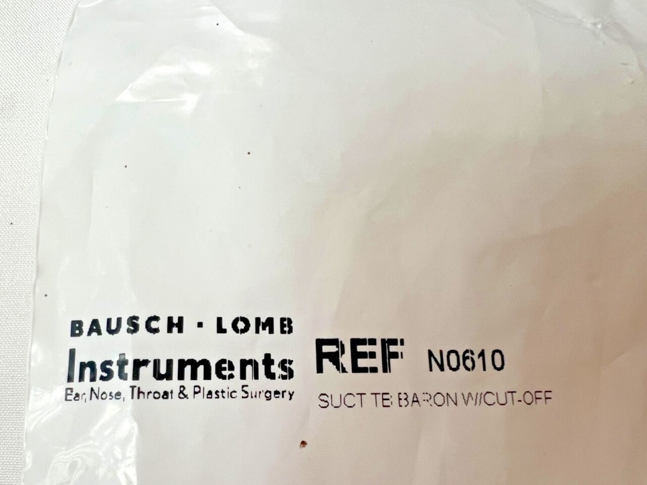 BAUSCH & LOMB N0610 Baron Suction Tube 5FR w/ Thumb Plate & Cutoff 5.1" L — photo 2