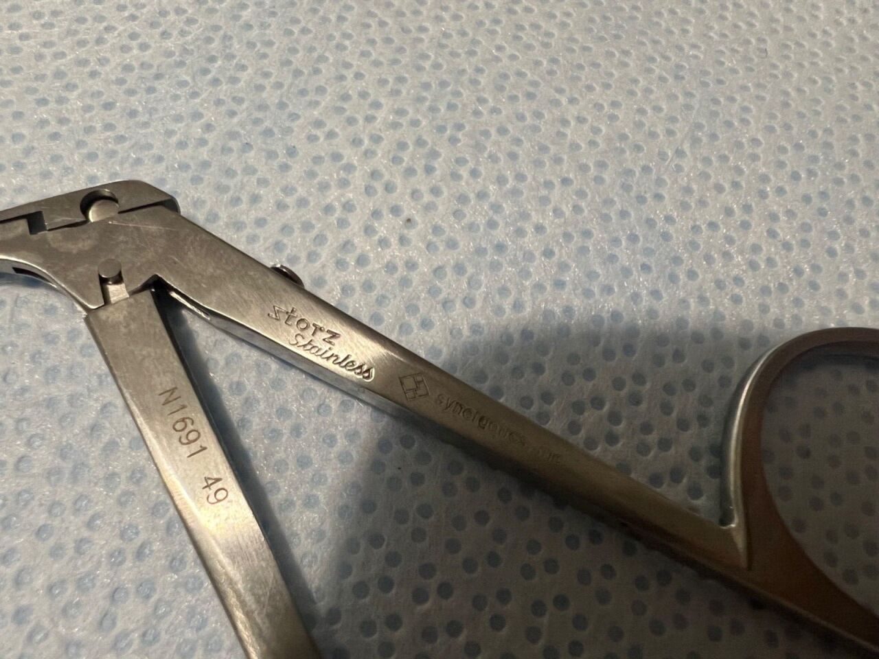 STORZ N1691 49 Hough-Crura Tonsil Nipper Forceps Curved Left — photo 5
