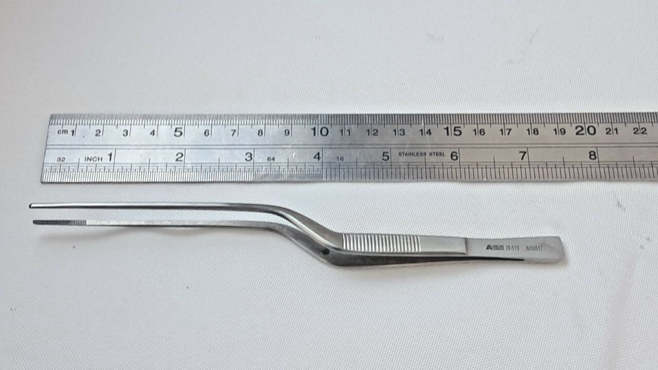 AMBLER SURGICAL Cloward Lamina Retractor 2510 Cushing Dressing Forceps 7-1/4" Bayonet Serrated Tips — photo 6