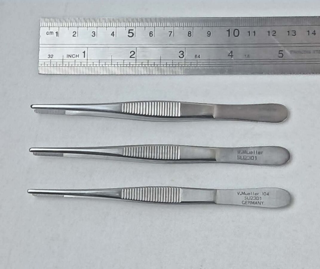 V. MUELLER SU2301 Dressing Forceps 5" Serrated - Lot of 3 — photo 4