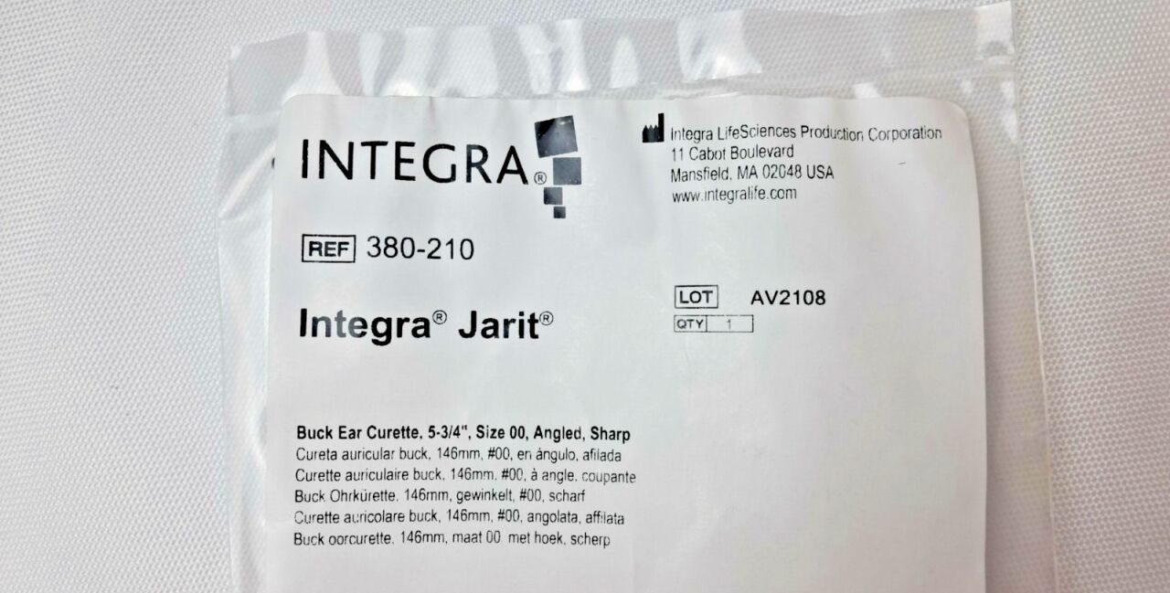 INTEGRA 380-210 Buck Ear Curette Angled Sharp 5-3/4 00 — photo 3