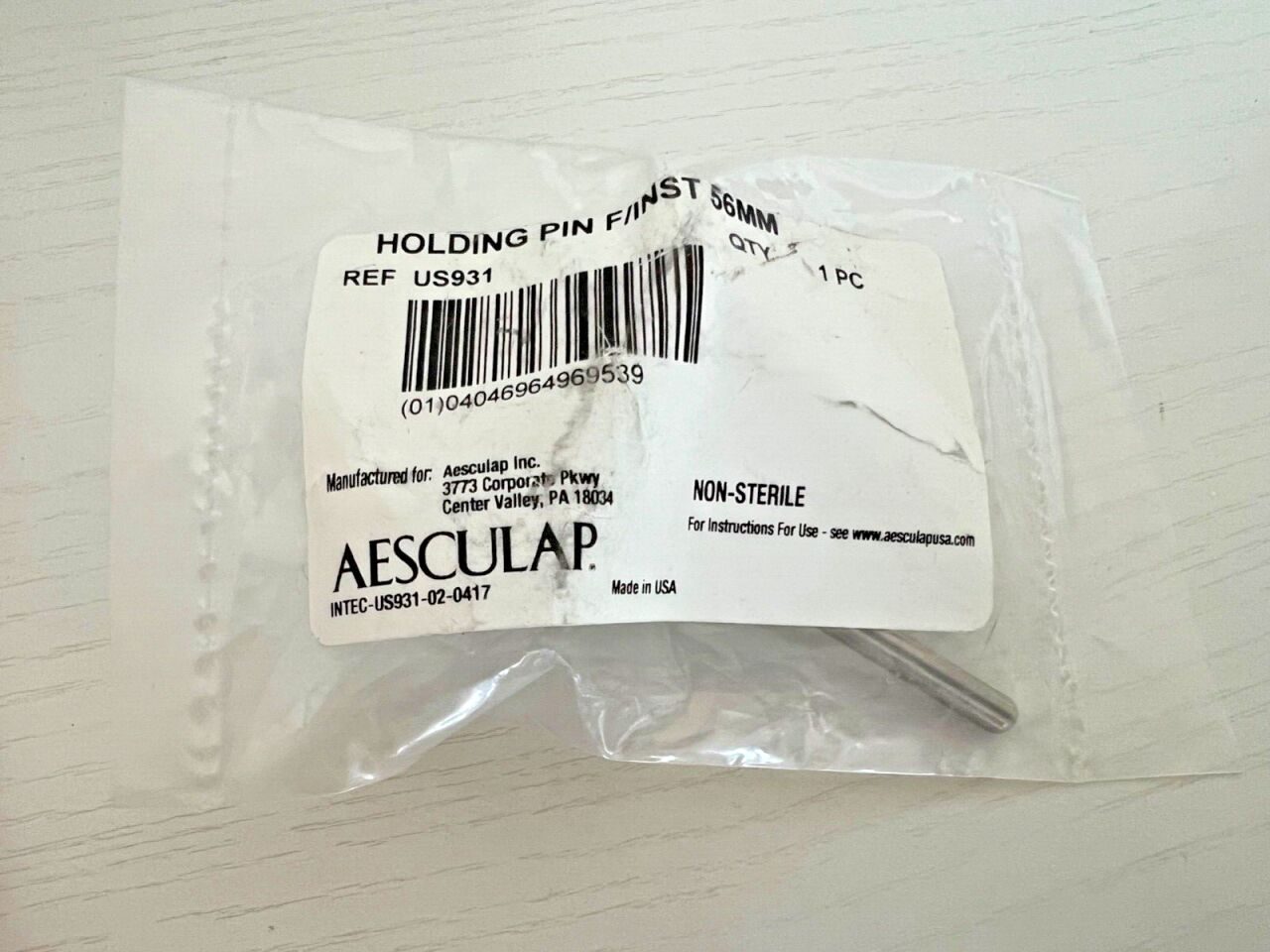 AESCULAP US931 2-1/4" Height Holding Pin — photo 1