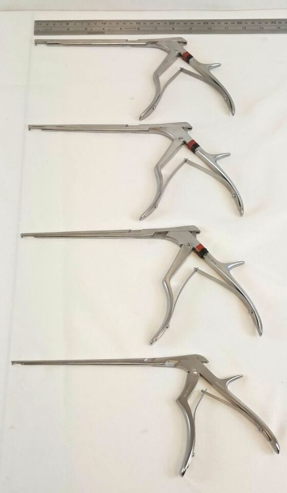 V. MUELLER Boss 1 3 4 & 5mm x 90deg Down x 8" Set of 4 Kerrison Rongeurs Ortho — photo 4