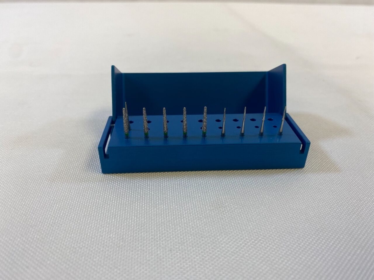 AXIS AB110-1U Bur Block Aluminum 27 Hole Blue Swivel Top  Assorted Burrs