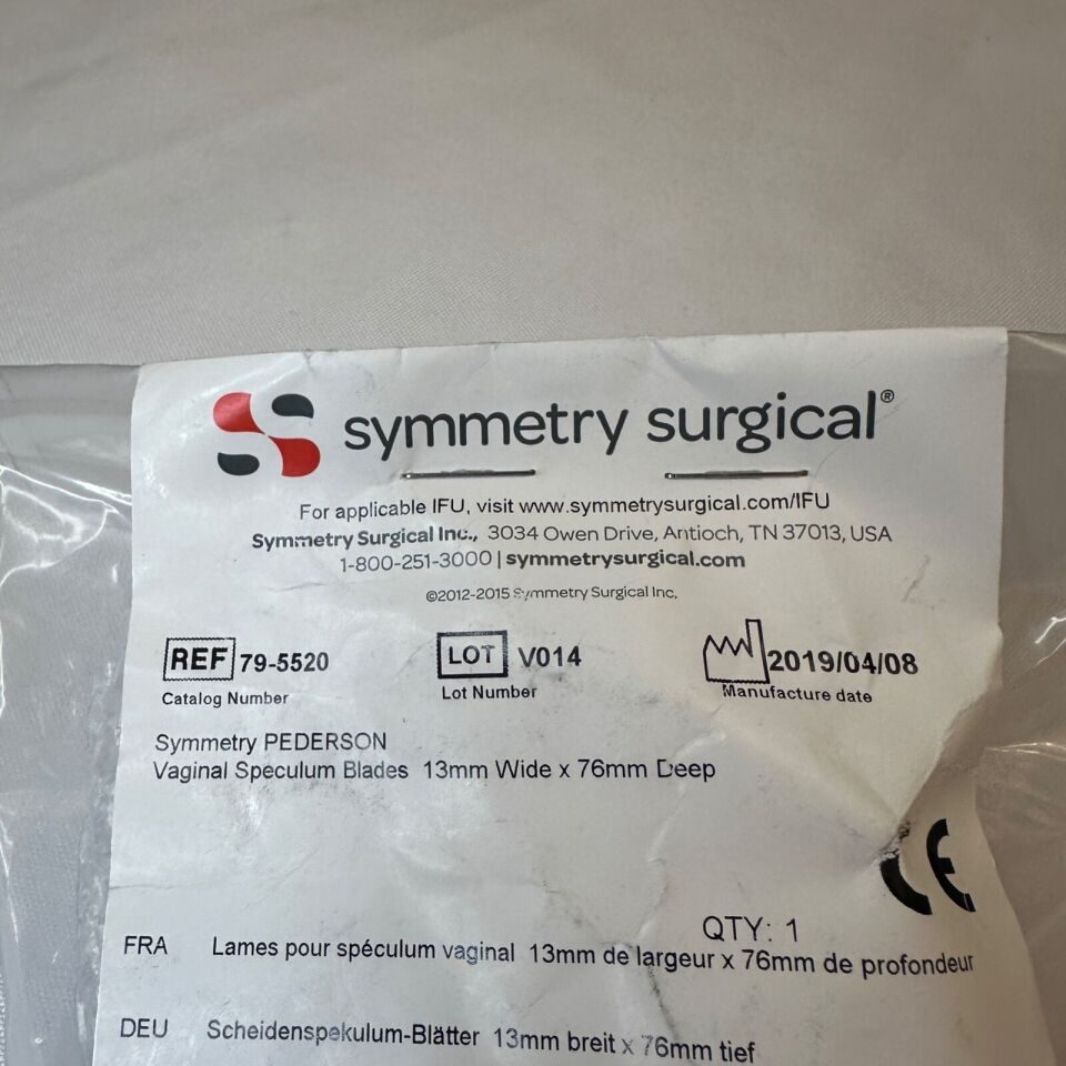SSI SYMMETRY 79-5520 Pederson Speculum Blades 13mm Wide X 76mm Deep — photo 2
