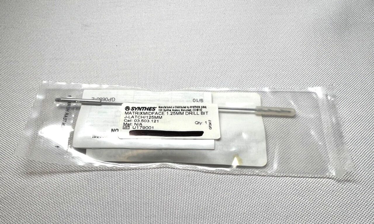 SYNTHES 03.503.212 MatrixMidFace 1.25mm Drill Bit w/ J-Latch
