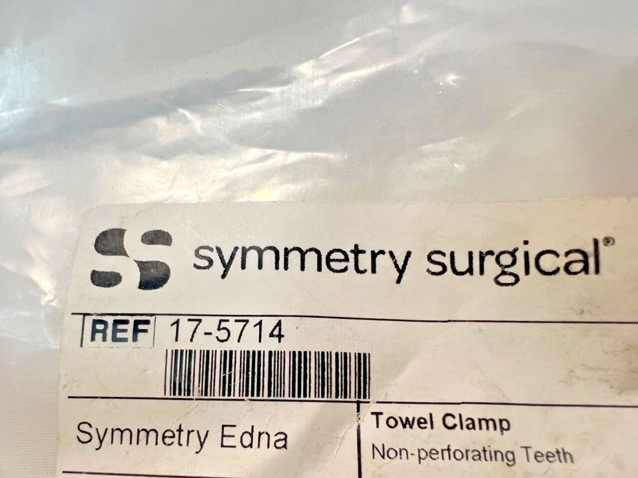 SYMMETRY SURGICAL 17-5714 Edna Towel Clamp Non-Perforating Teeth 5-1/2" Length — photo 2