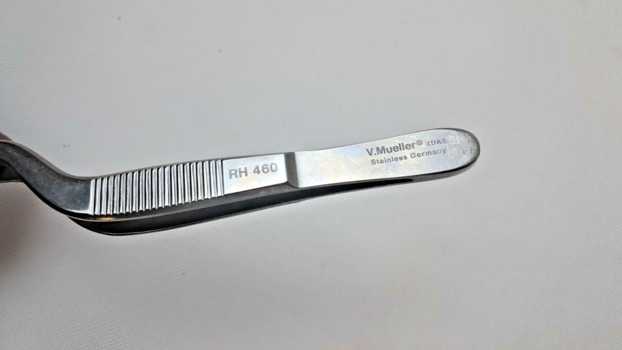 V. MUELLER RH460 Cohen Nasal Dressing Forceps Straight Serrated Tips 1/2" — photo 5