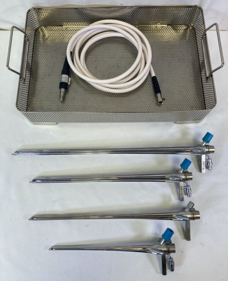 R. WOLF Various Bronchoscopy Set w/ Light Carriers Light Cable & Case — photo 1