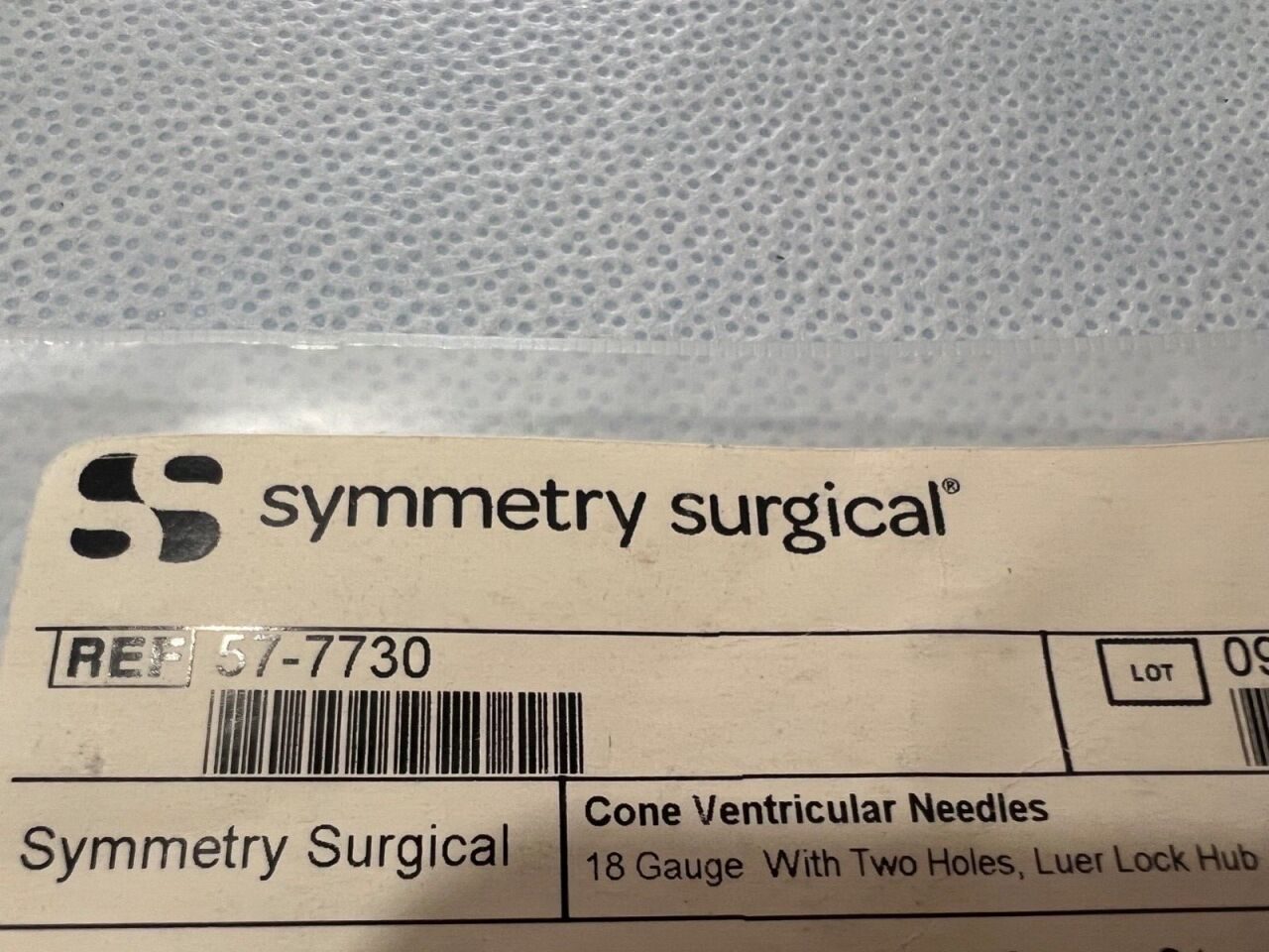 SYMMETRY 57-7730 Cone Ventricular Needle 18Gauge w/ Two Holes, Luer Lock, 3.5" L — photo 2