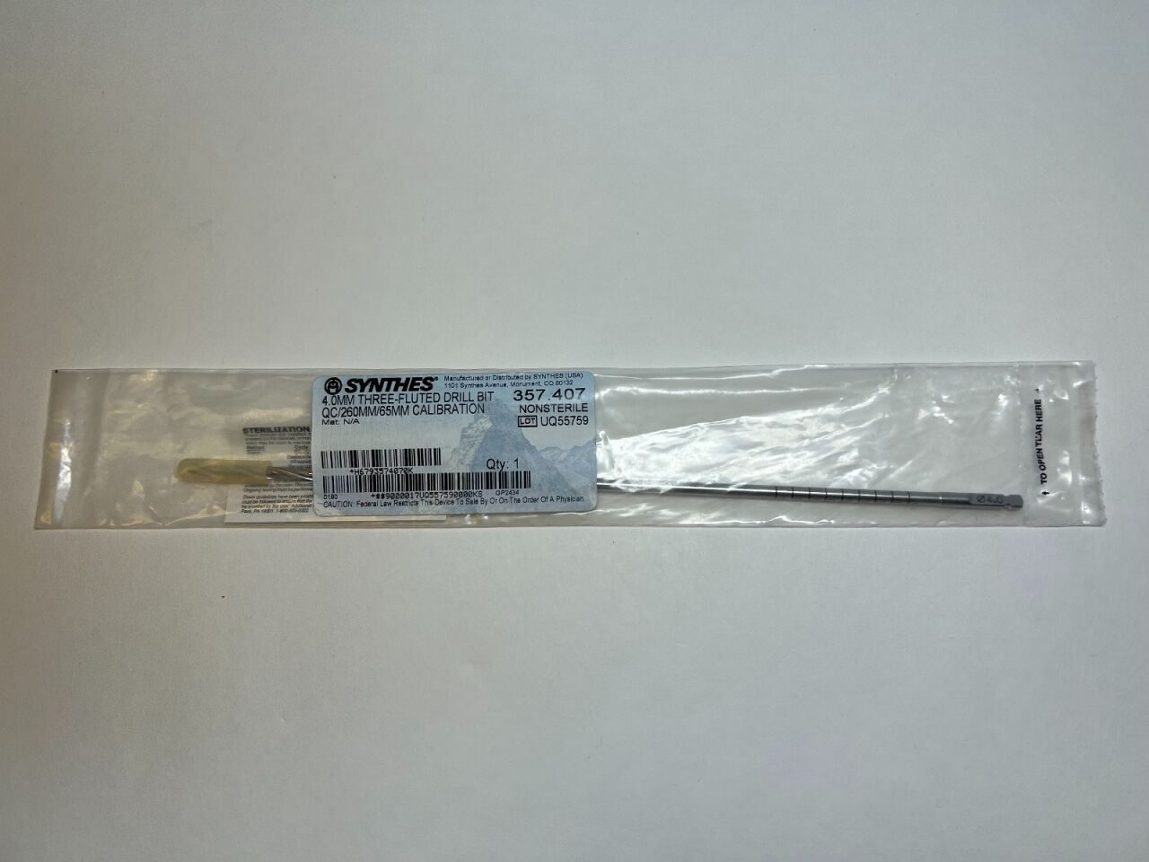 SYNTHES 357.407 4.0mm Flute Drill Bit — photo 2