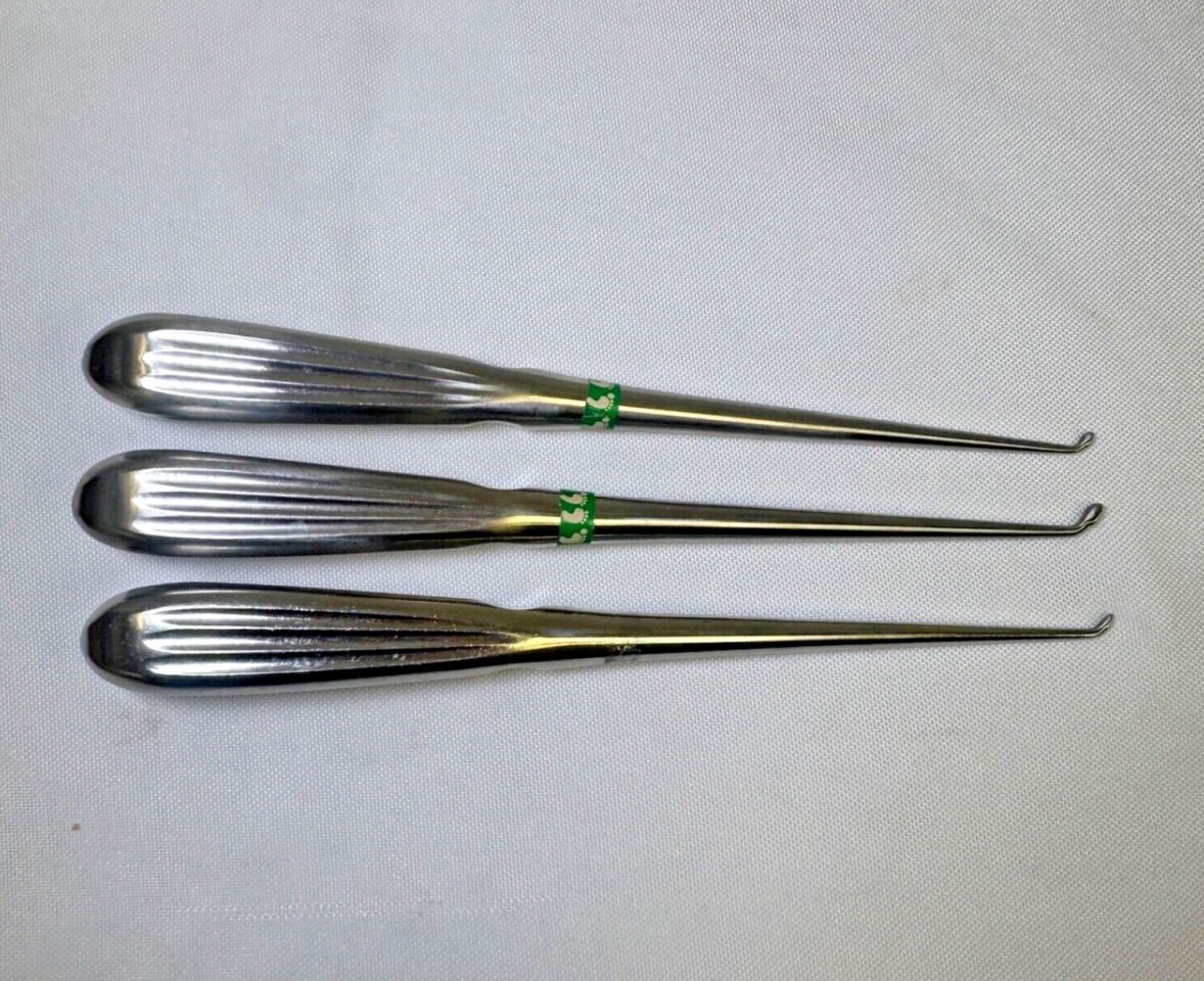AESCULAP Sizes 0,2,3 Set of 3 EPSTEIN Bone Curettes — photo 5