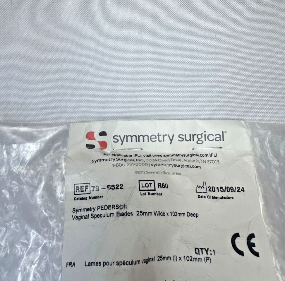 SSI SYMMETRY 79-5522 Pederson Speculum Blades 25mm Wide X 102mm Deep — photo 2