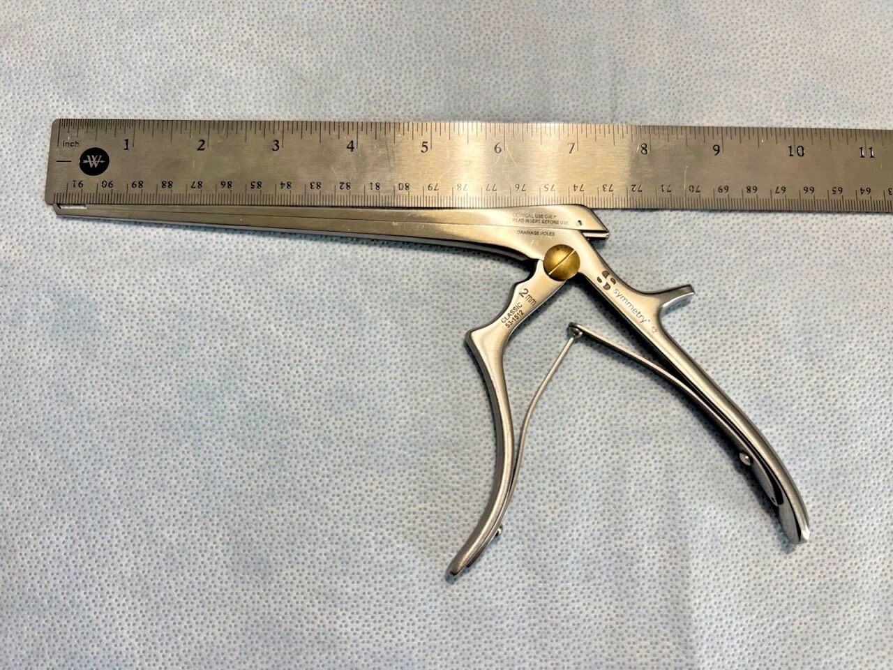 SYMMETRY 53-1512 Cervical Kerrison Rongeur w/ Drainage Holes 2mm X 40deg Up Bite 7" — photo 8