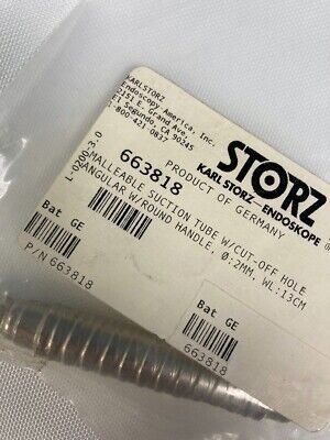 KARL STORZ 663818 Malleable 2mm Suction Tube Cut Off Hole Angular w/ Handle — photo 2