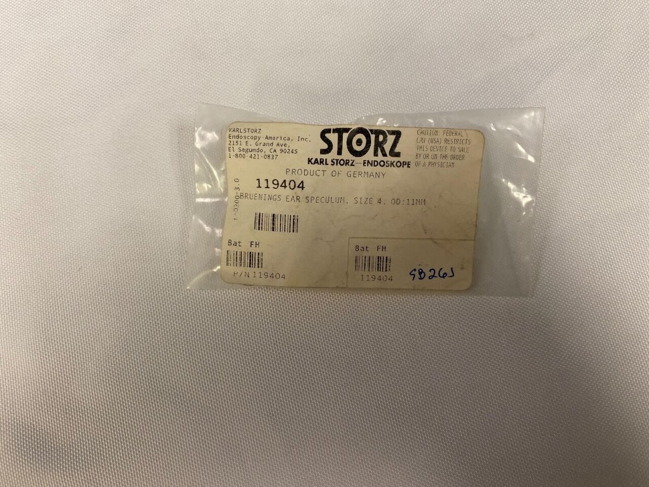 KARL STORZ 119404 Bruenings Ear Speculum Size 4 Diameter 11mm