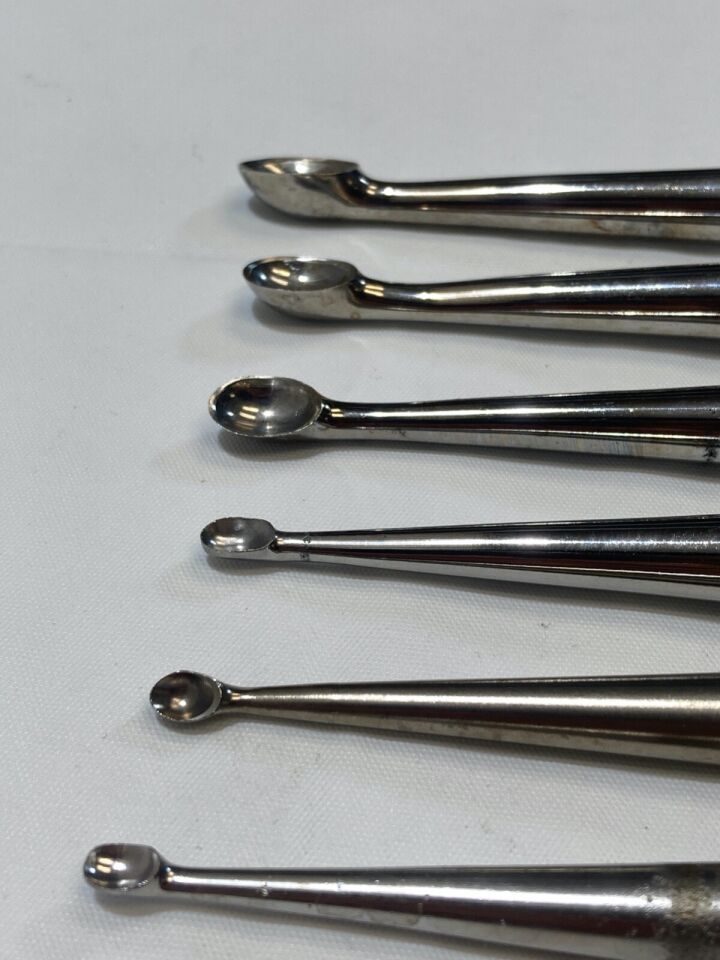 V. MUELLER OS995-005 Bone Curettes Set of 6 Knurled Handle 9" 0-6 — photo 7