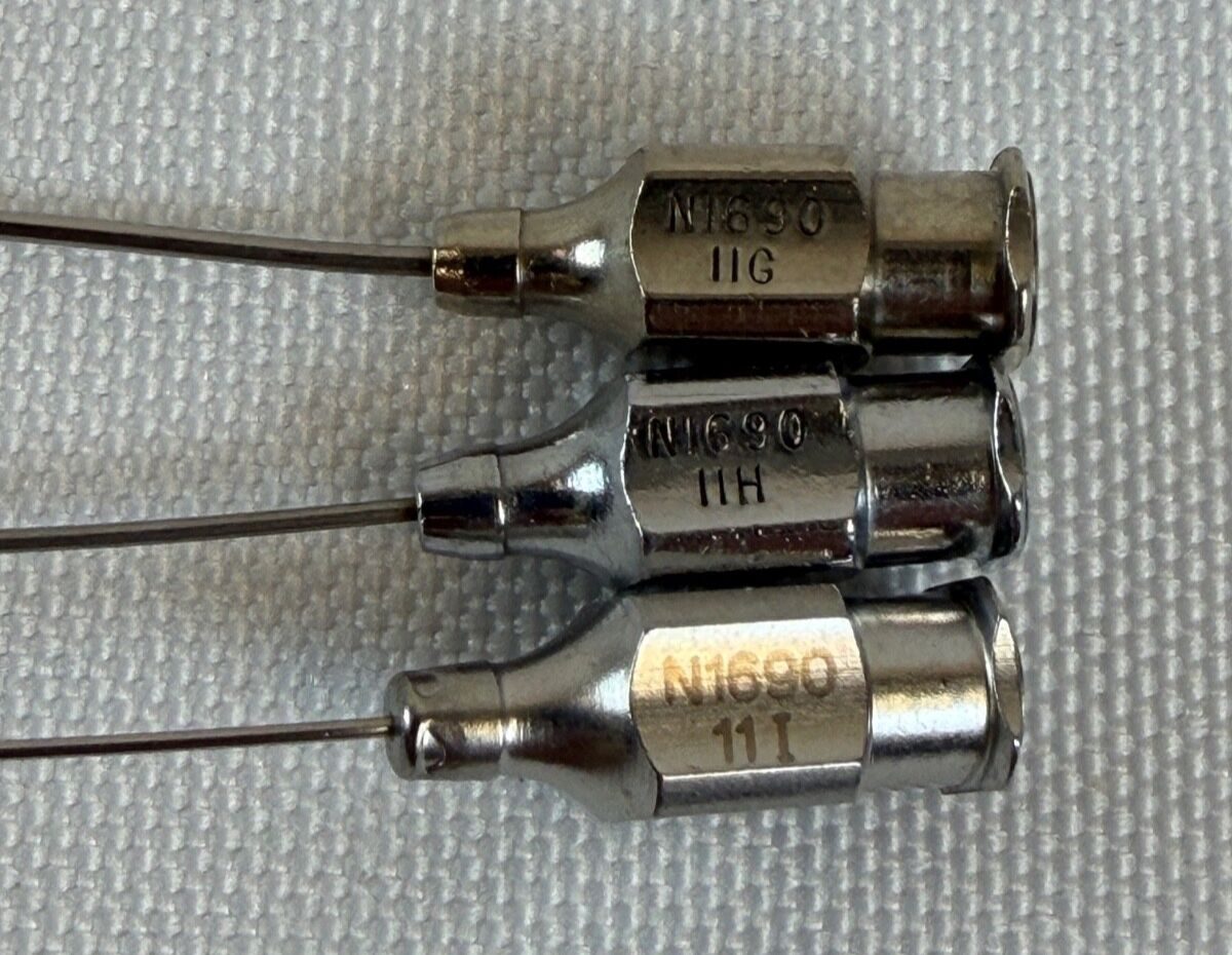 BAUSCH & LOMB N1690 G H I 20 22 24 Gauge Rosen Suction Tubes Set of 3 — photo 2