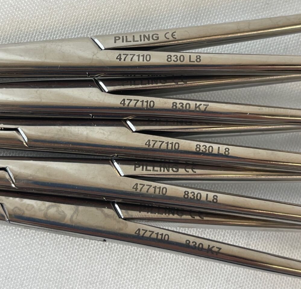 PILLING 477110 Lot of 5 Coller Hemostatic Forcep Curved 38mm x 1.8mm Tip L: 6.5" — photo 2