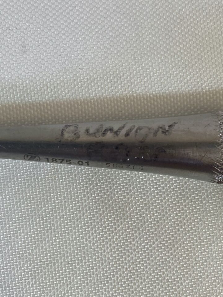ZIMMER 1875-01 Orthopedic Rasp Heavy 12" Handle 1" Angled Tip Podiatry — photo 3