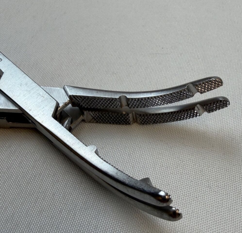 PILLING WECK 21-4175 Pair of Heaney Hysterectomy Forceps Curved 8.5" Heavy Jaws — photo 5