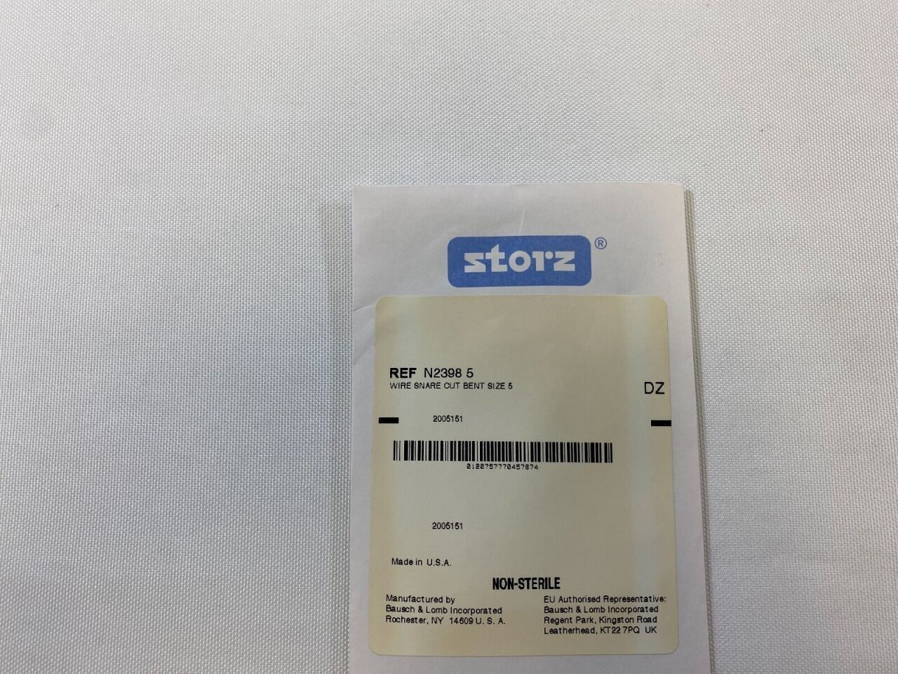 KARL STORZ N2398 Wire Snare Cut Bent Size 5