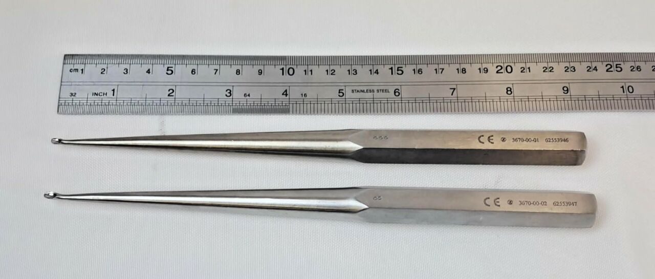 ZIMMER 3670-00-01 & 02 Brun Bone Curette Set 00 & 000 9" — photo 5