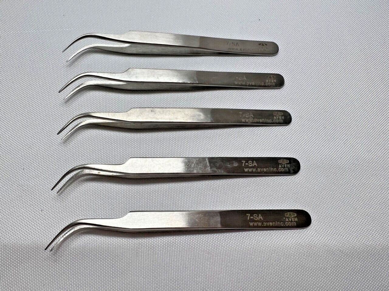 AVEN TOOLS 7-SA Technik Tweezers Curved Super Fine Points 4-1/2" — photo 1