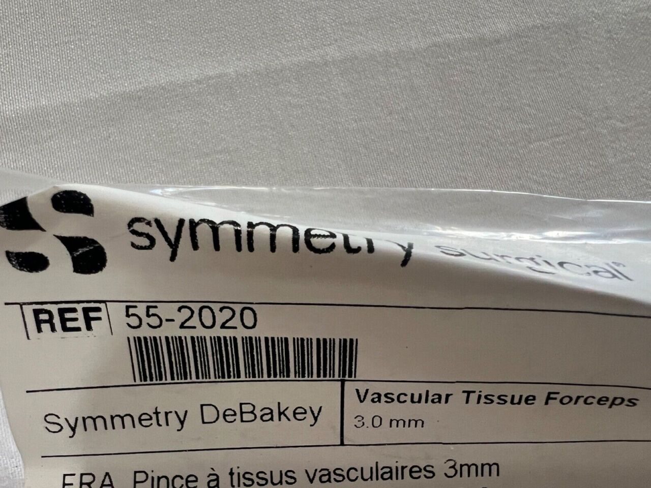 SYMMETRY SURGICAL 552020 DeBakey Vascular Tissue Forceps 3mm X 9-1/2" Length — photo 2