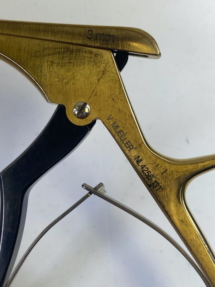 V. MUELLER NL4256-13T T-Coat Ejector Kerrison Rongeur 3mm x 40deg Up x 11" Neuro — photo 2