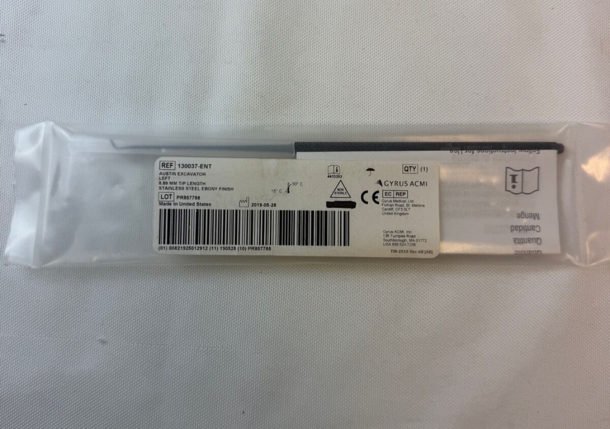 GYRUS ACMI 130037-ENT Austin Excavator Left 8.89mm Tip Ebony L:6.5" Otology