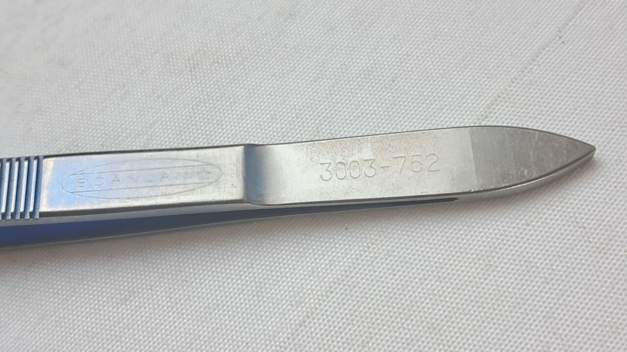 SCANLAN 3003-752 Gerald Forceps 8" Flat Handle 1mm Diamond Dust Ring Tips — photo 3