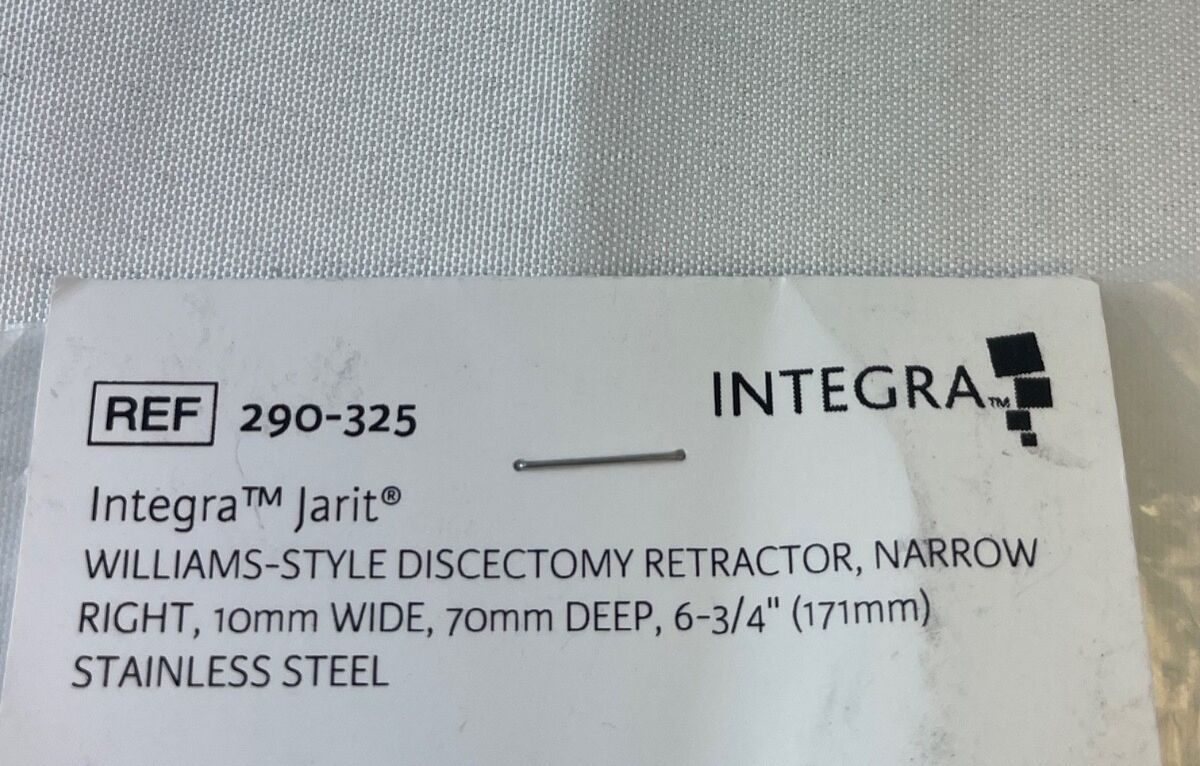 INTEGRA 290-325 Williams Discectomy Retractor Narrow Right 10mm x 70mm — photo 2